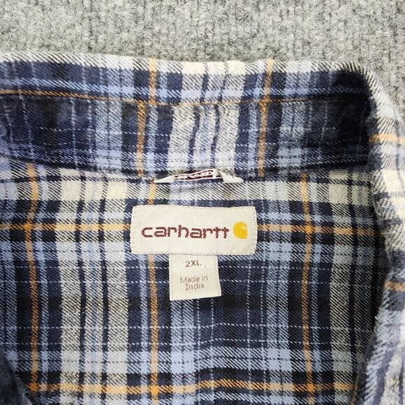 Carhartt‎ Button Down Shirt Multicolor 2XL Men Work Plaid Trumbull Relaxed Fit - Picture 5 of 10